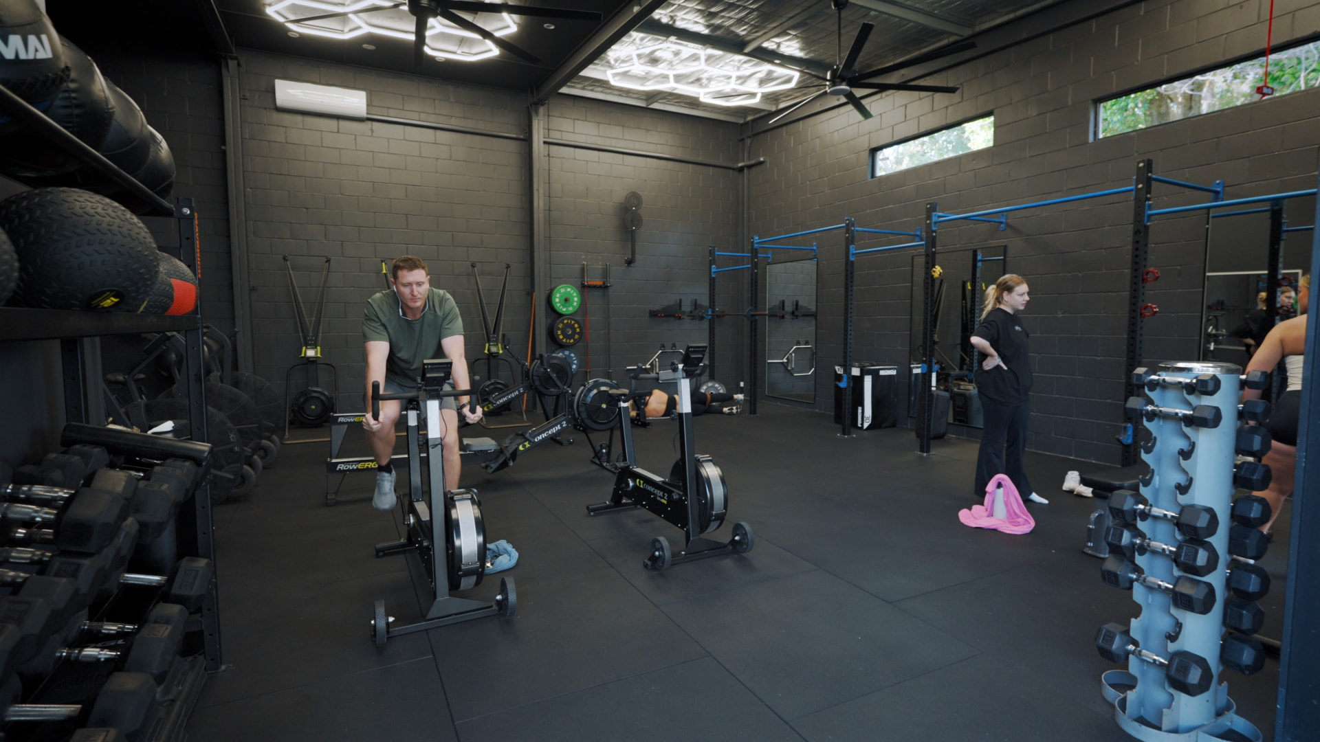 Conditioning on bikes and rowers